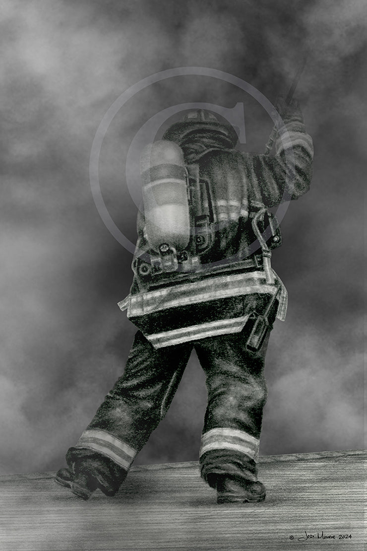 Custom firehouse art print – Vertical Vent 12x18 design