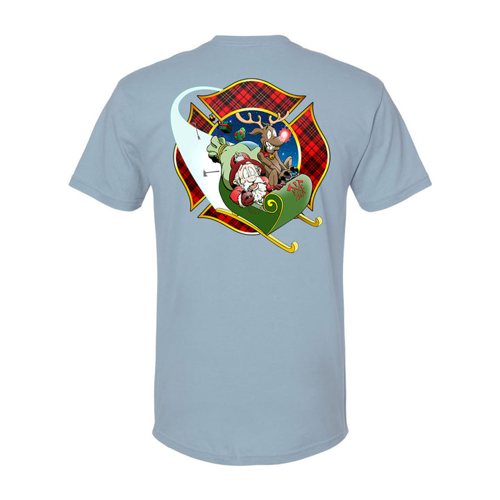 Christmas Plaid Maltese Firefighter Premium T-Shirt