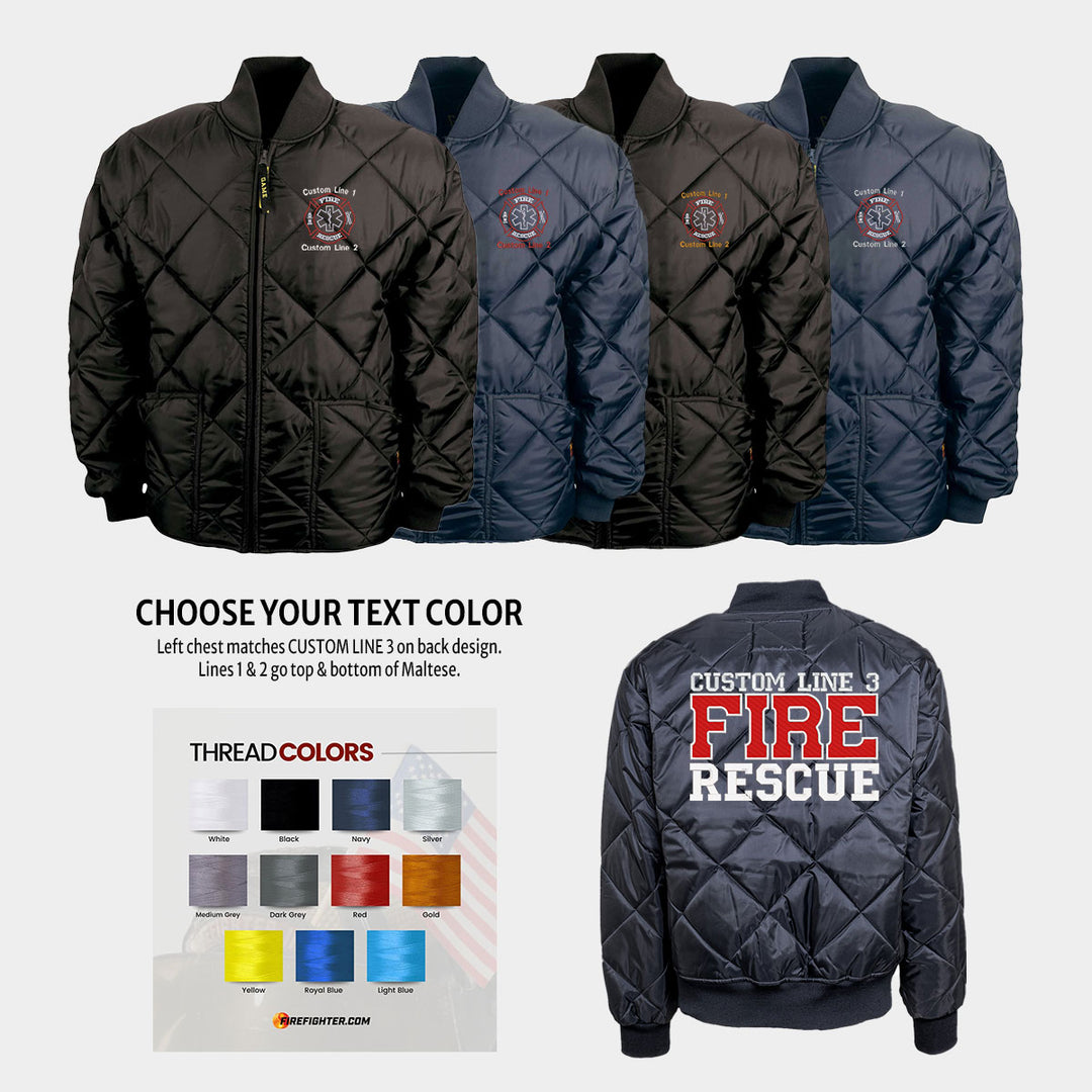Customized Red and White Fire Rescue Bravest Jacket