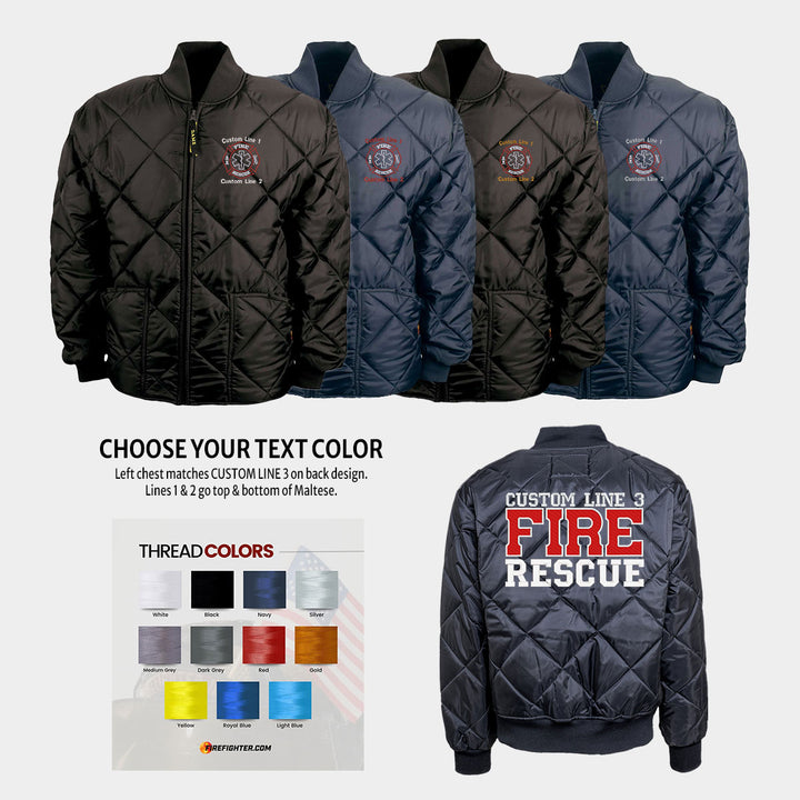 Customized Red and White Fire Rescue Bravest Jacket