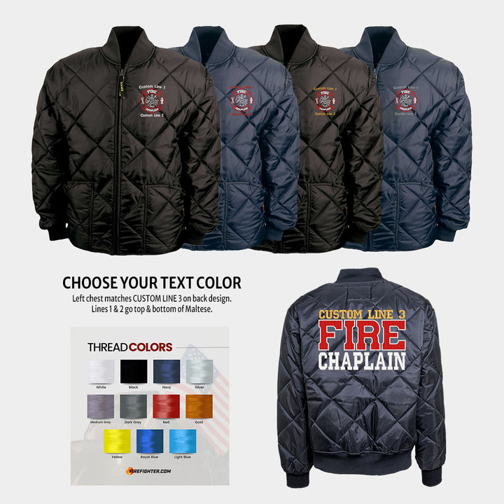 Customized Red and White Fire Chaplain Bravest Jacket