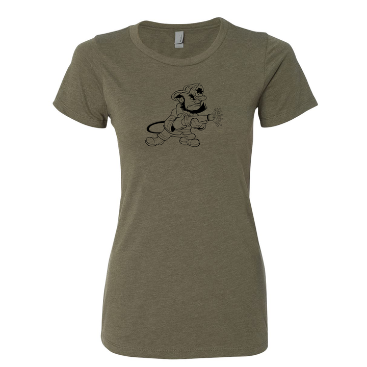 FFC 343 Fighting Irish Women's Crew Neck Shirt in Military green