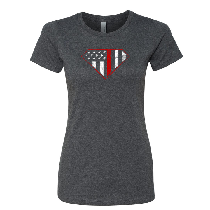 Red Line Superwoman Women's Crew Neck Shirt in grey