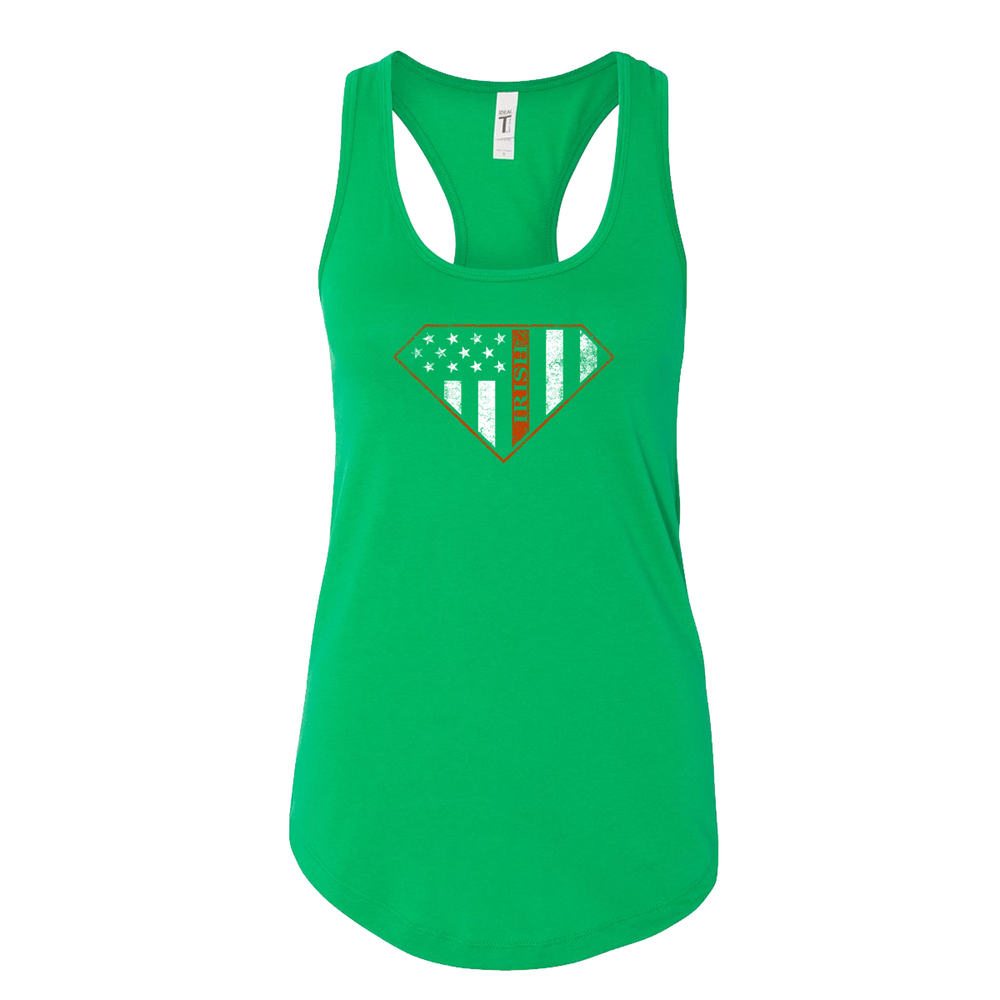 Irish Superwoman Women's Racerback Tank in green
