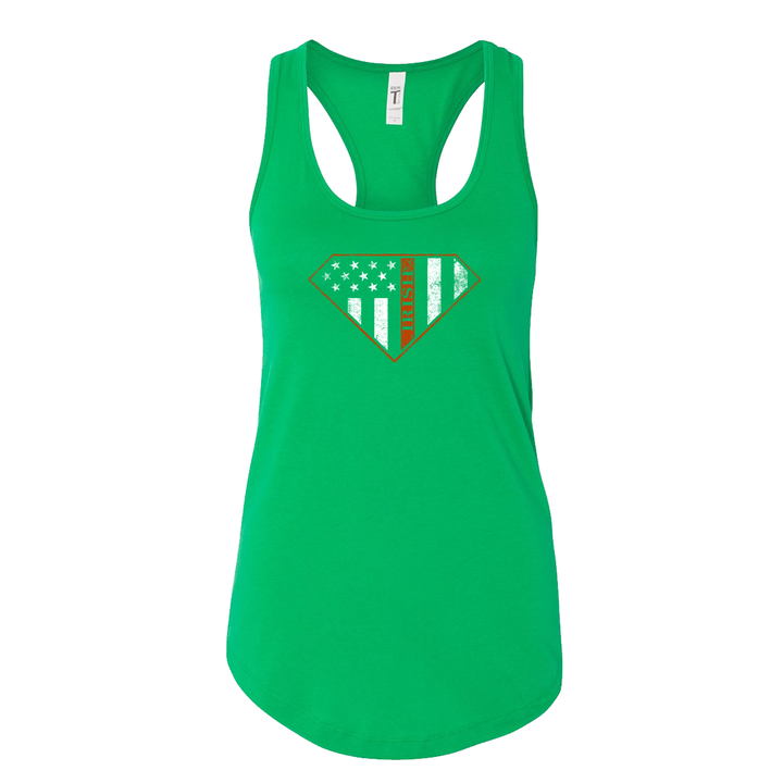 Irish Superwoman Women's Racerback Tank in green