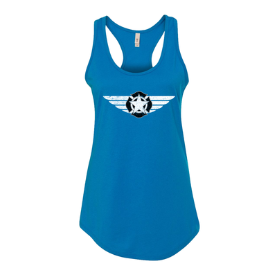 It's Black and White Maltese Women's Racerback Tank in turquoise blue