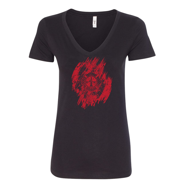 FFC 343 It Get's Messy Maltese Women's V-Neck Shirt in black