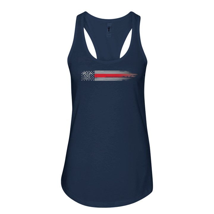 Navy FFC 343 Thin Red Line Stars & Stripes Women's Racerback Tank