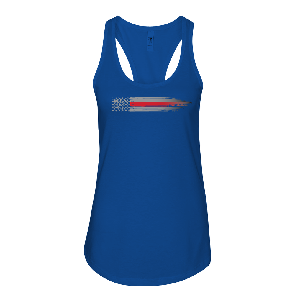 Royal Blue FFC 343 Thin Red Line Stars & Stripes Women's Racerback Tank