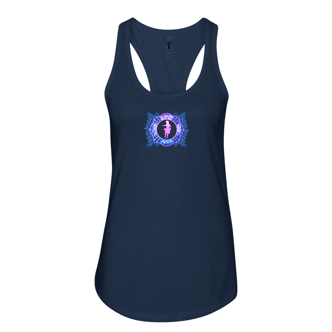 Navy FFC 343 Hawaiian Firefighter Women's Racerback Tank