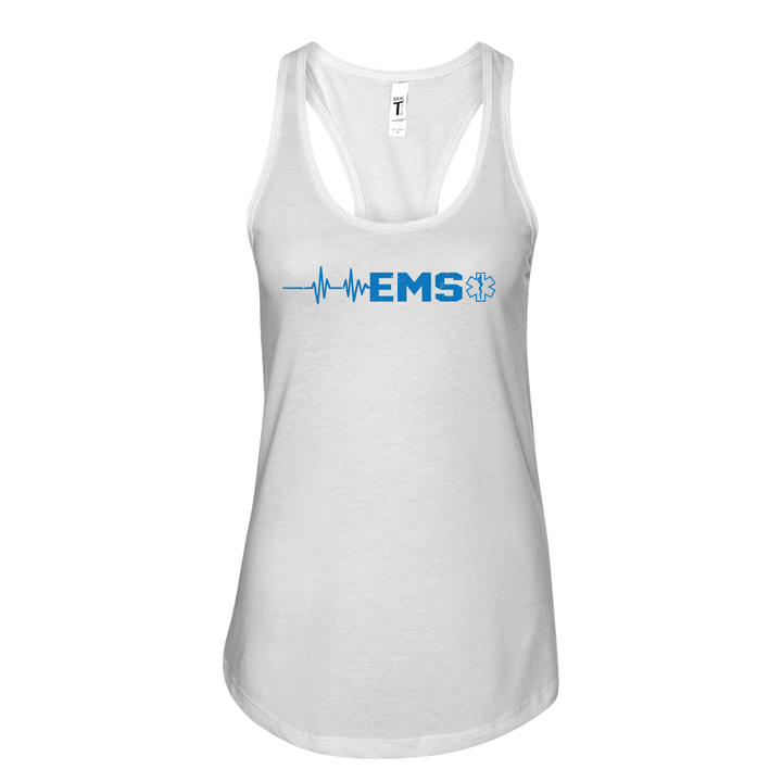FFC 343 EMS Heartbeat Women's Racerback Tank in White