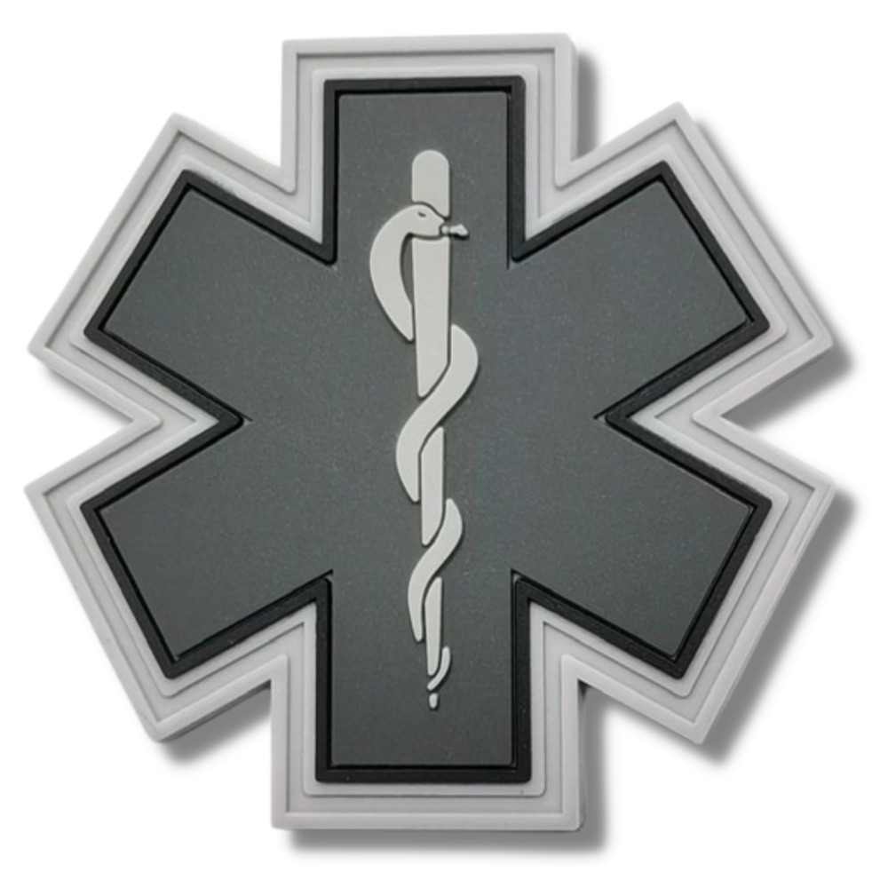 Death Skull Medic PVC Patch (Star of Life EMT Nurse Paramedic NYPD Fire  P212#1