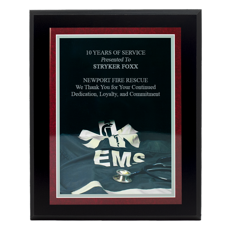 Personalized EMS Plaque - Black