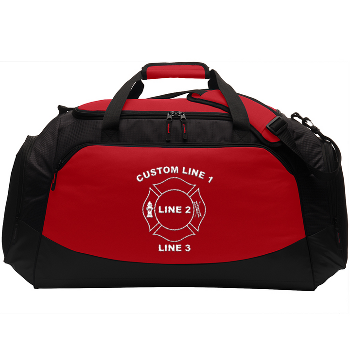 Custom Embroidered Firefighter Maltese Duffle Bag Large
