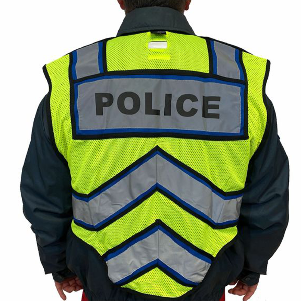 POLICE UltraBright Blue 6-Point Breakaway Public Safety Vest Small