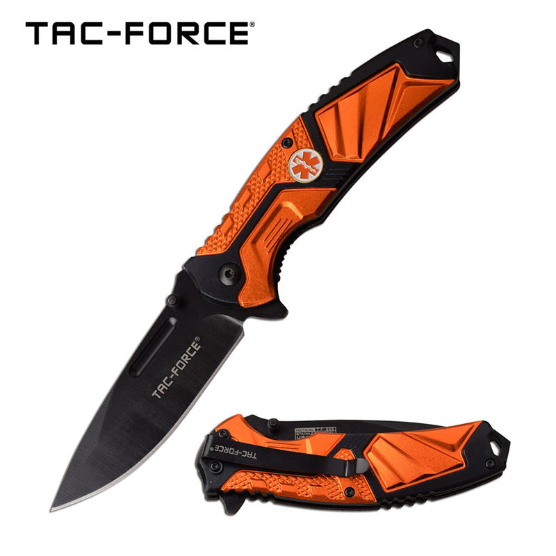 Tac-Force Star of Life EMS Orange Spring Assisted Knife