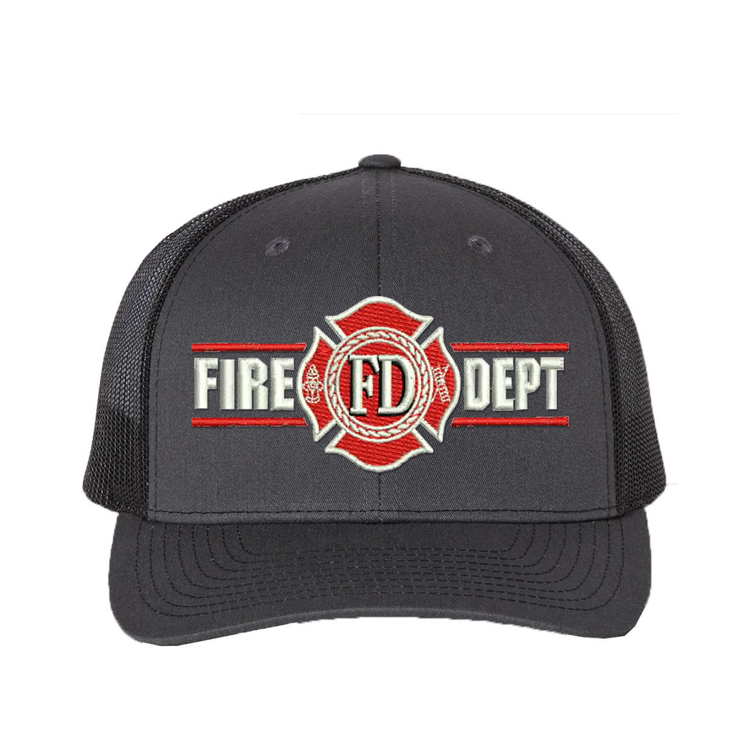 Adjustable snapback firefighter trucker hat