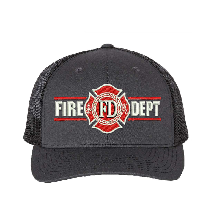 Adjustable snapback firefighter trucker hat