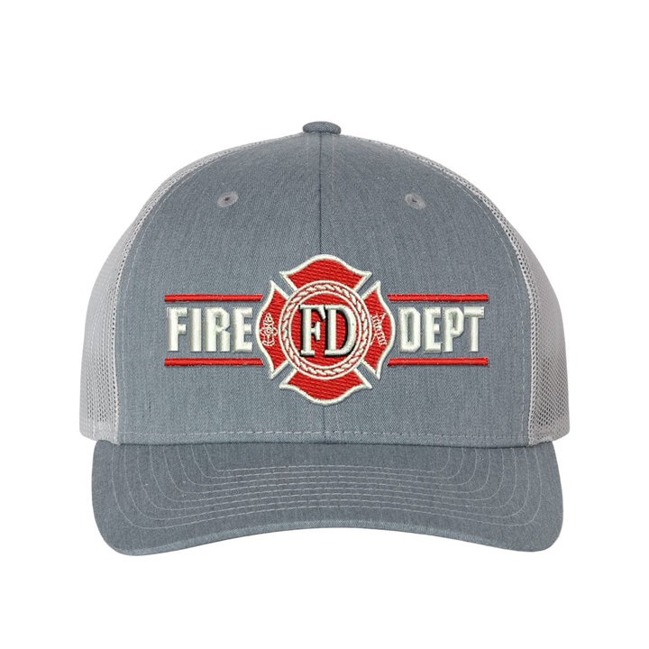Fire Dept logo snapback trucker cap