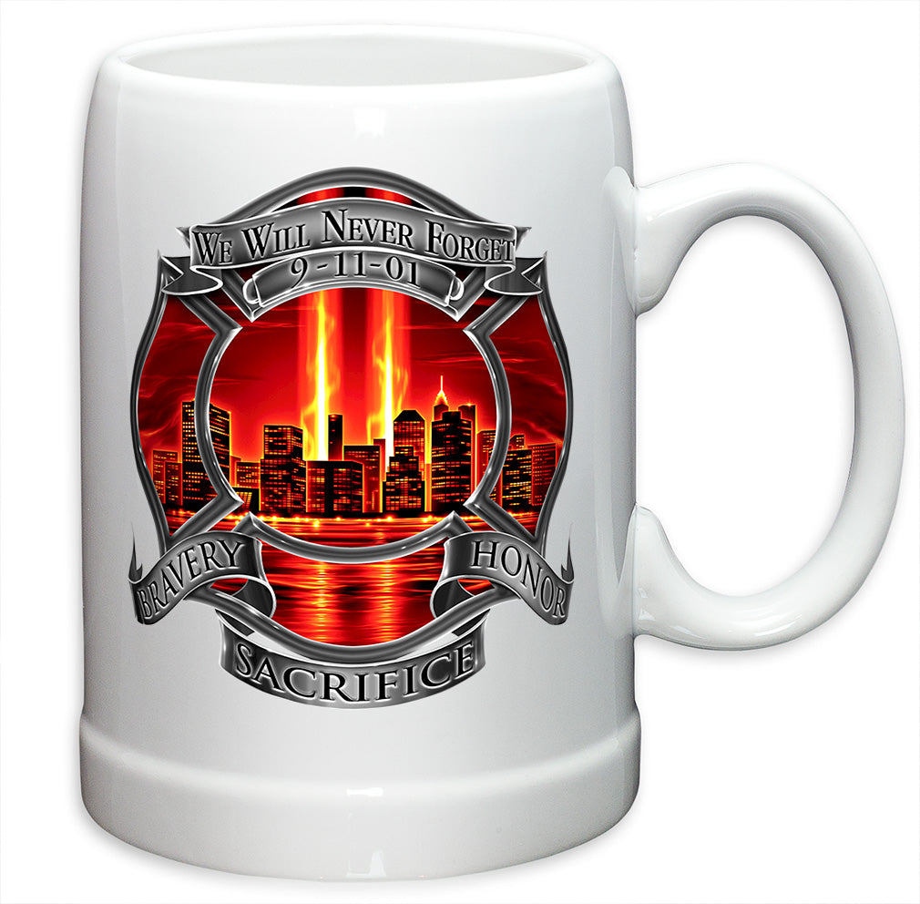 Red Tribute High Honor Firefighter German Beer Steins