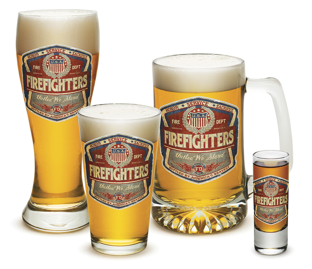 Firefighter Denim fade Glassware Gift Set