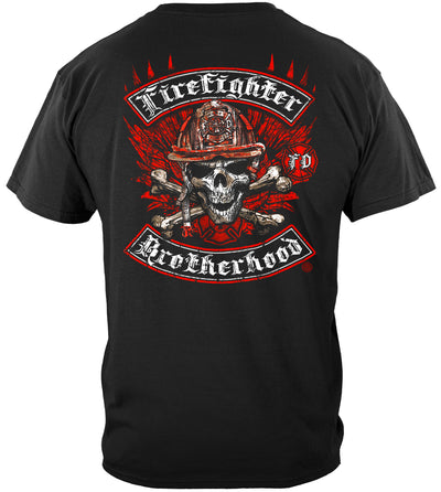 Firefighter Brotherhood Skull  Tshirt