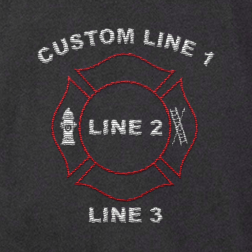 Custom job shirt with embroidered Maltese emblem