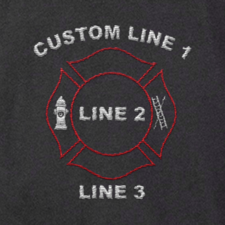 Custom job shirt with embroidered Maltese emblem