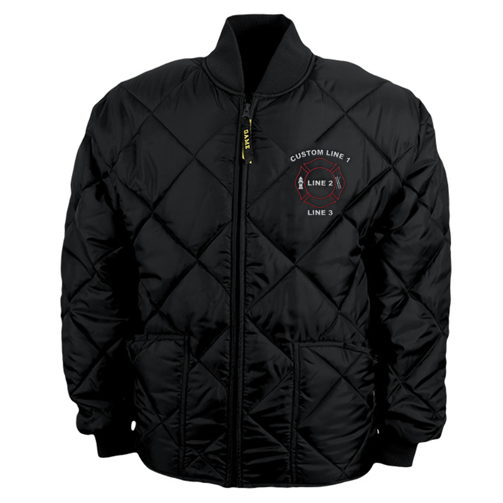 Personalized The Bravest jacket with name and Maltese emblem