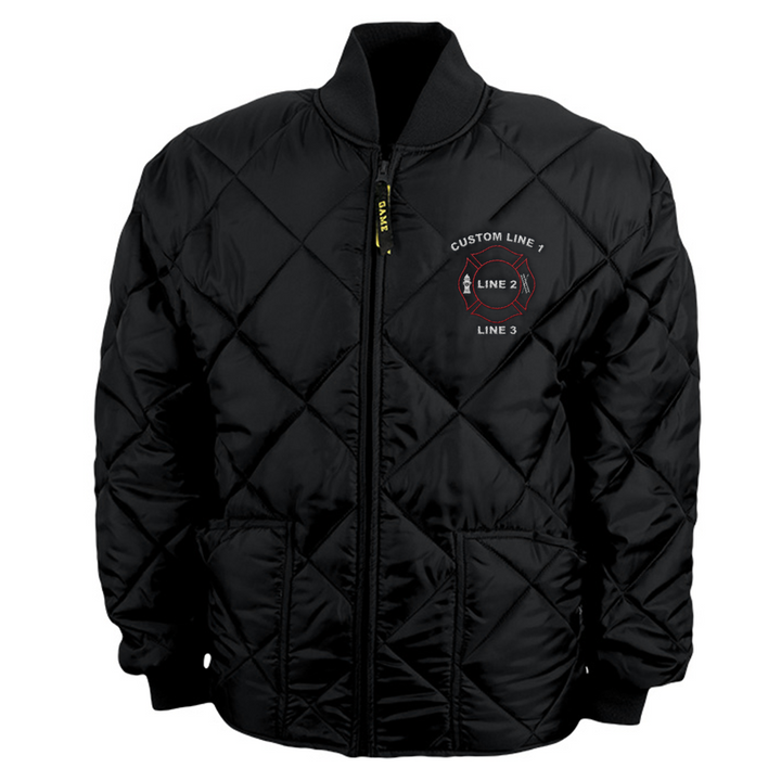 Personalized The Bravest jacket with name and Maltese emblem