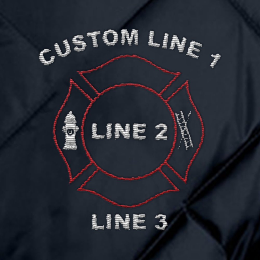 Game The Bravest firefighter jacket featuring Maltese cross patch