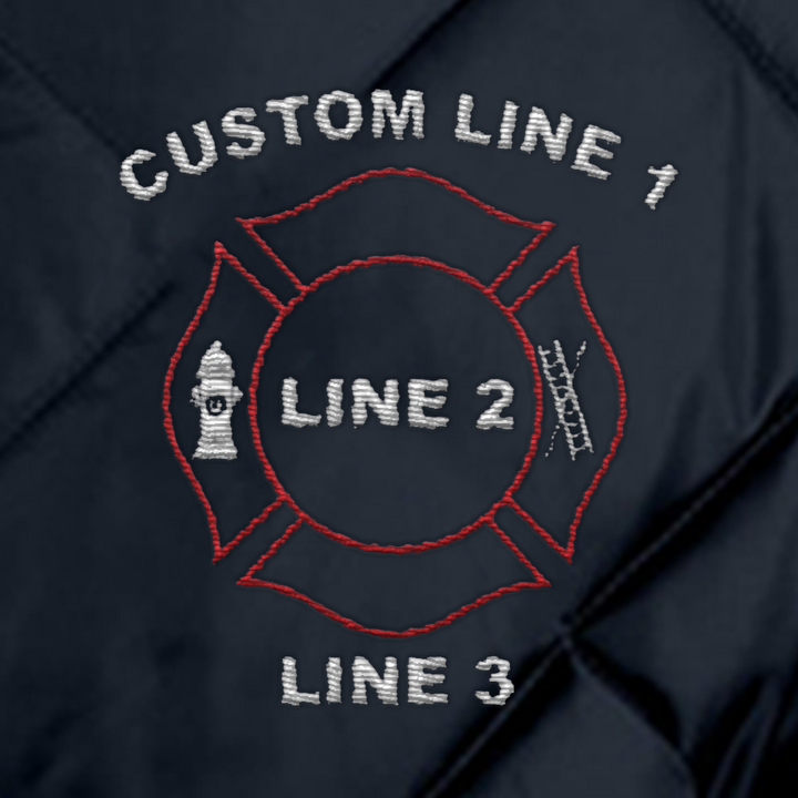 Game The Bravest firefighter jacket featuring Maltese cross patch