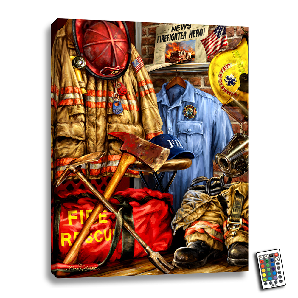 Firefighter Hometown Hero Illuminated Art – Firefighter.com