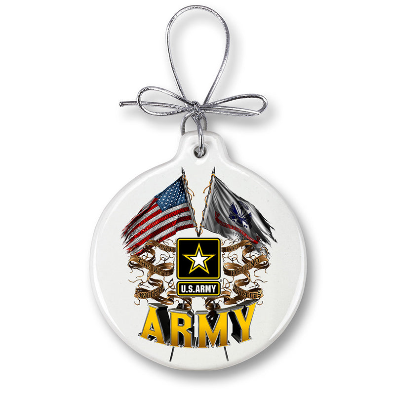 ARMY DOUBLE FLAG US ARMY Ornament