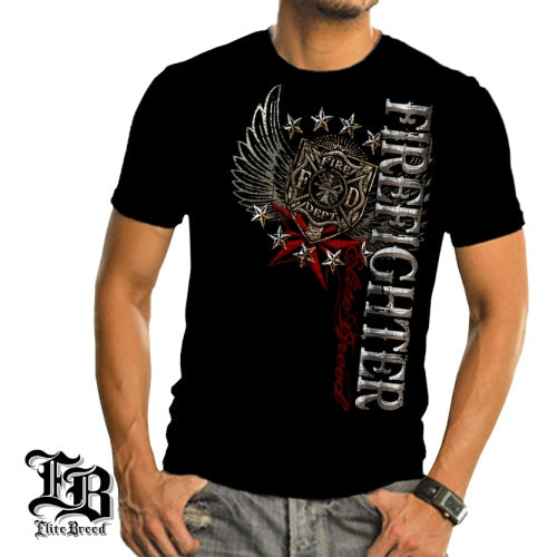 Elite Breed Pride Duty Honor Firefighter Foil T-shirt