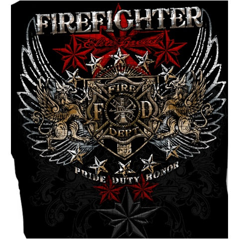 Elite Breed Pride Duty Honor Firefighter Foil T-shirt