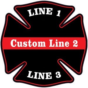 Thin Red Line Firefighter Cross Decal