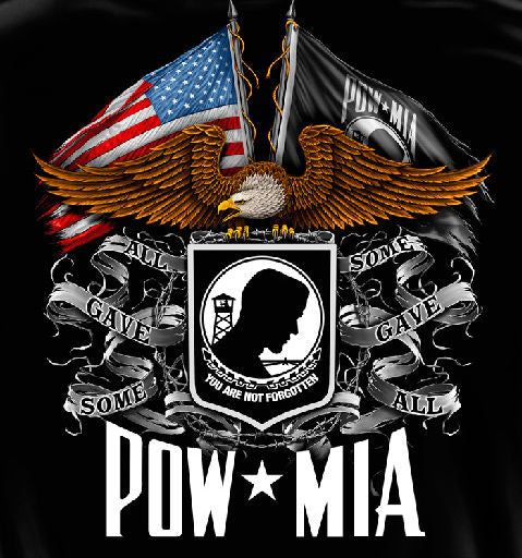 Military Hooded Sweat Shirt Flag Eagle POW MIA