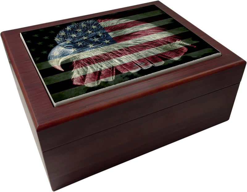 American Flag Firefighter Eagle Humidor