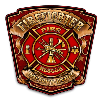 Firefighter Shield- Wood Photo Board