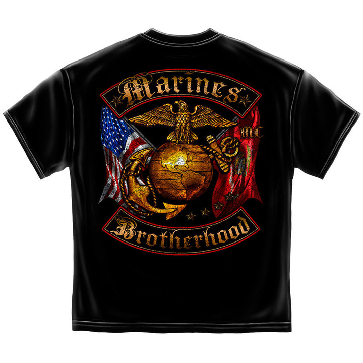 USMC BROTHERHOOD DISTRESSED GOLD FOIL SHIRT