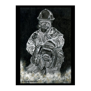 Black and White Firefighter Vent Print