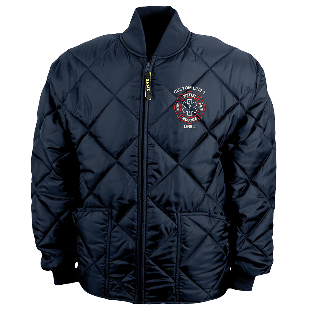 Game Bravest firefighter jacket with Fire Rescue embroider