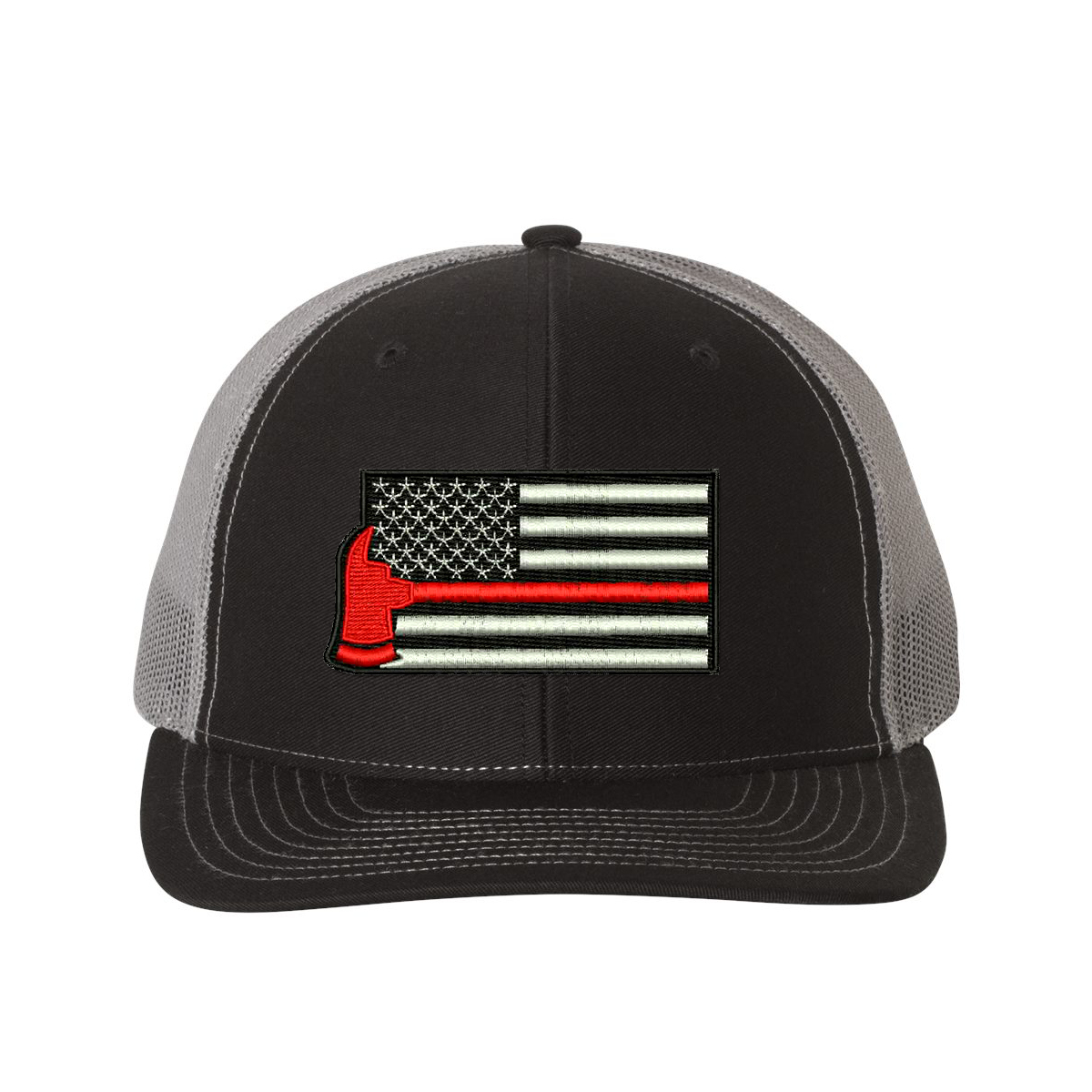 Black/Black Thin Red Line Axe Flag Richardson Style Hat- Os 