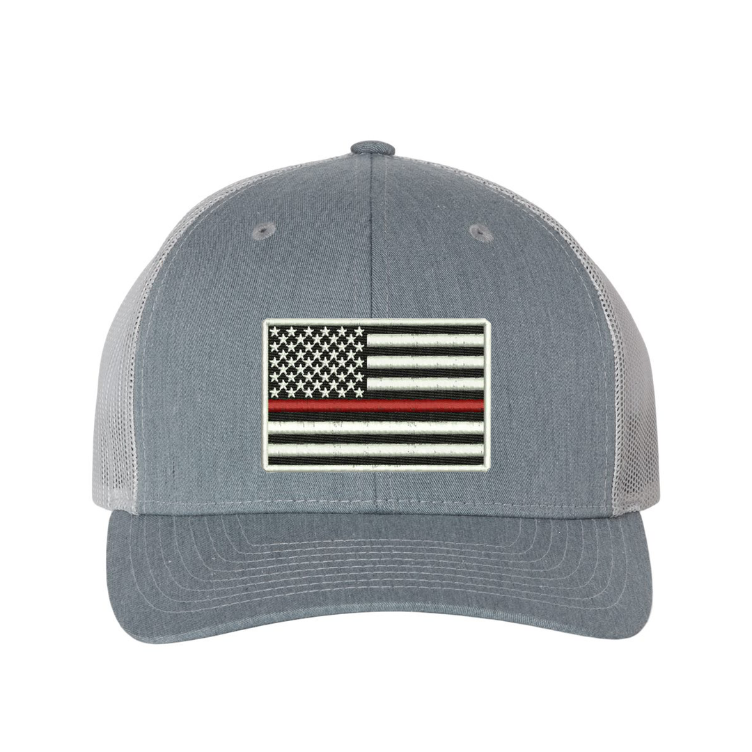 Black snapback hat with Thin Red Line patch