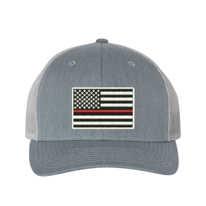 Black snapback hat with Thin Red Line patch