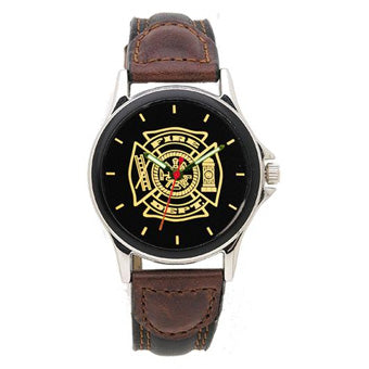Firefighter Watch with Leather Band