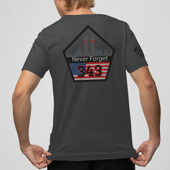 Firefighter memorial shirt – 343 Fallen heroes and American flag design