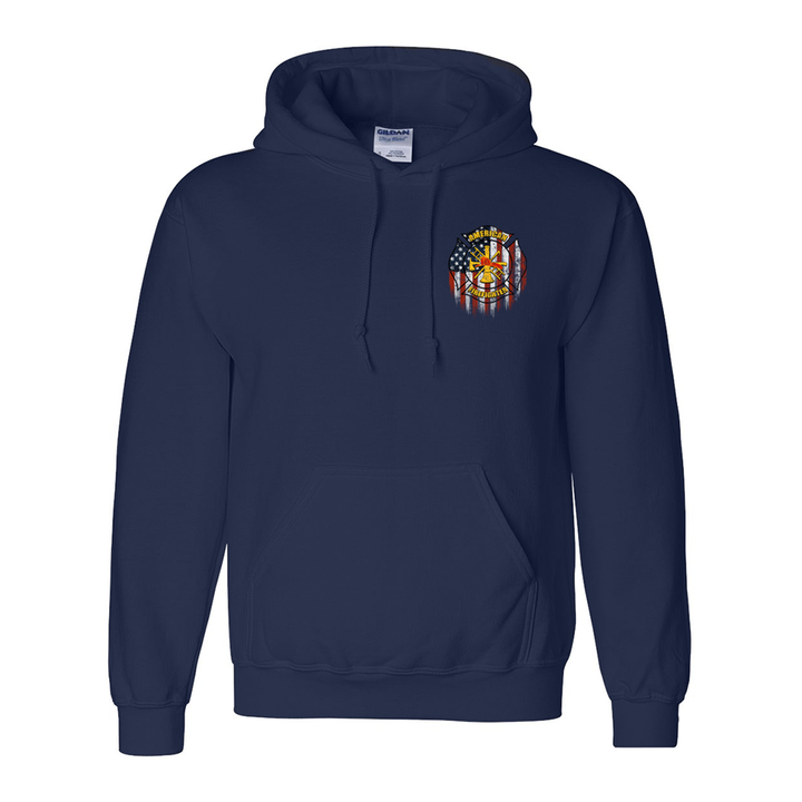 American Firefighter Premium Hoodie Front in Navy