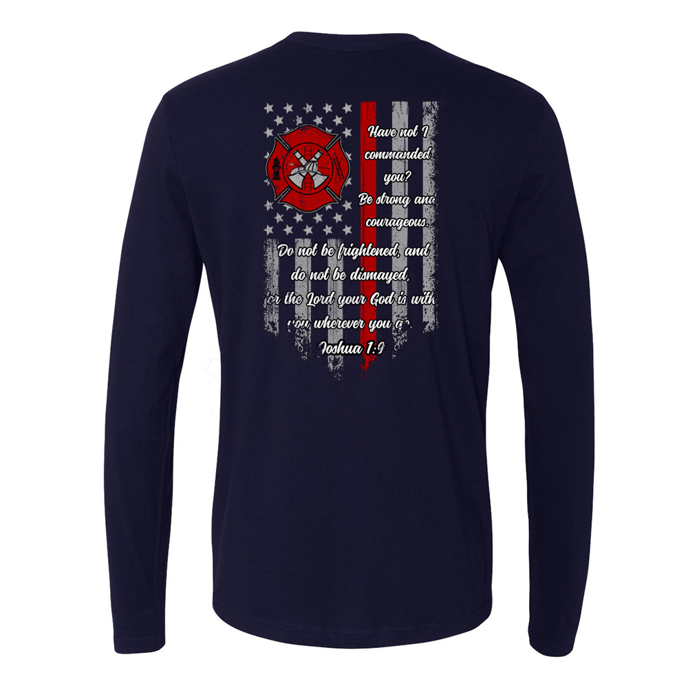  Thin Red Line Joshua Prayer Shirt Long Sleeve in Navy